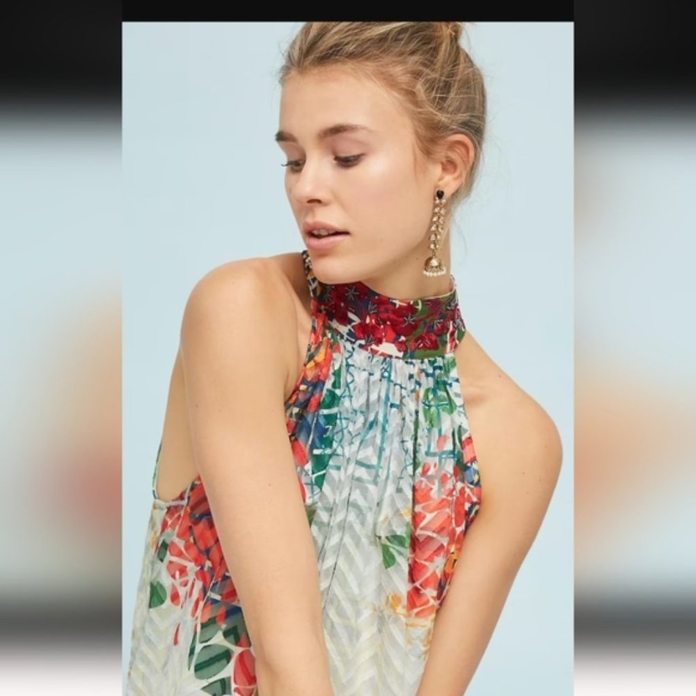 EUC Anthropologie Bhanuni Halter Maxi dress